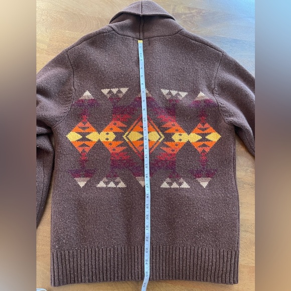 Pendleton Wool Board Shirt Brown Plaid Loop Collar Flap Pockets Men's Small - Picture 5 of 7